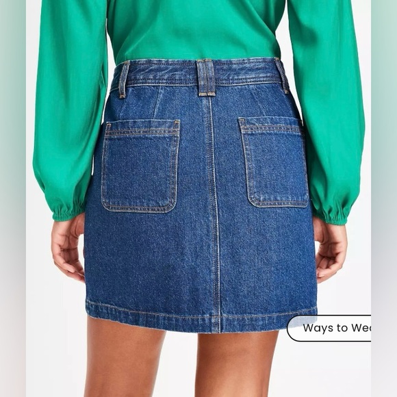 LOFT Patch Pocket Denim Skirt - Picture 2 of 5